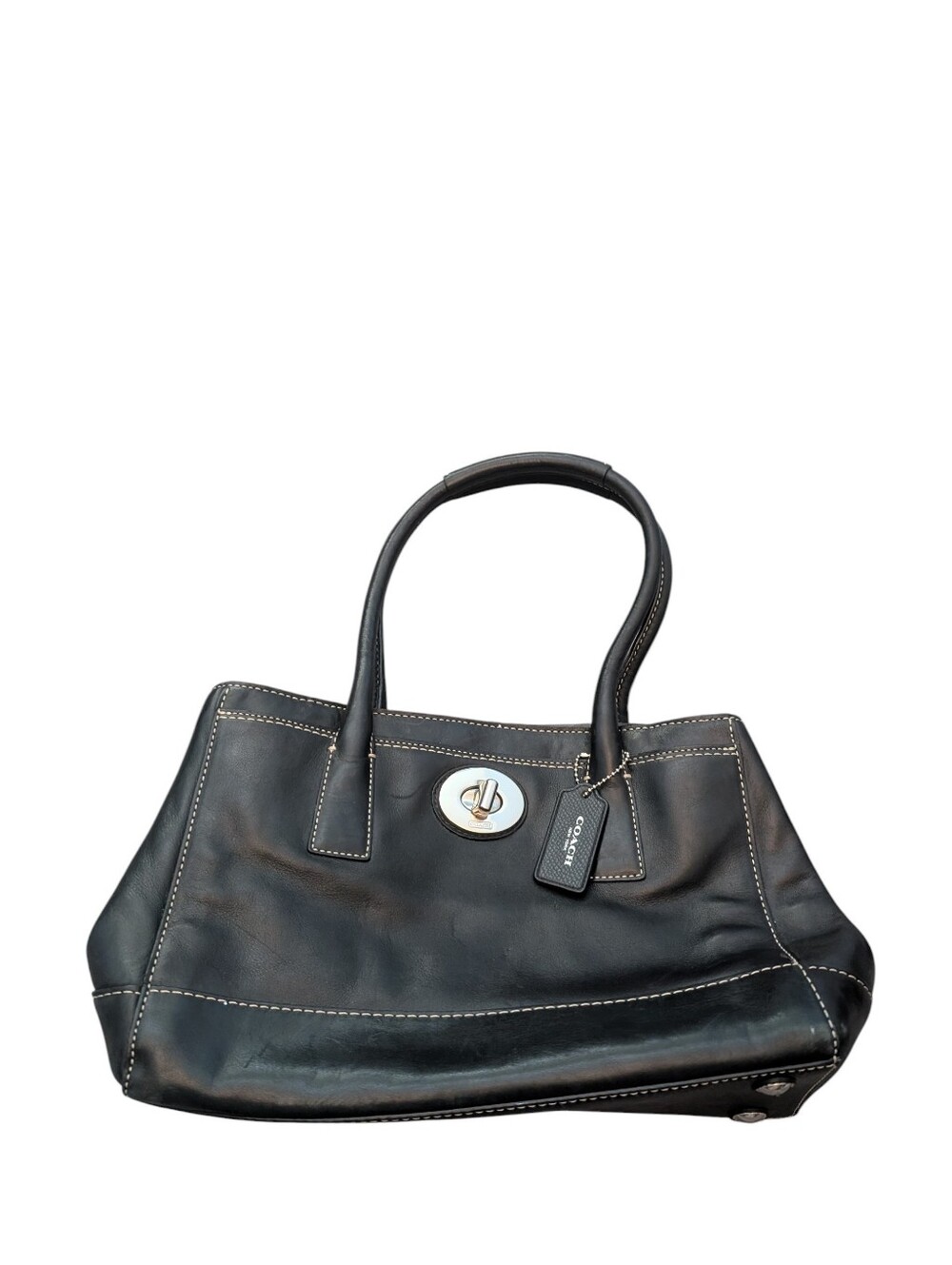 Vintage COACH Hampton Madeline Black Leather Handbag Purse